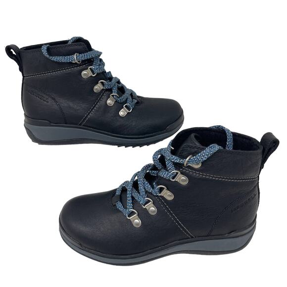 Merrell Womens Snowcreek Lace Boots Round Toe Waterproof‎ J002012 Black Size 5 - Picture 1 of 7